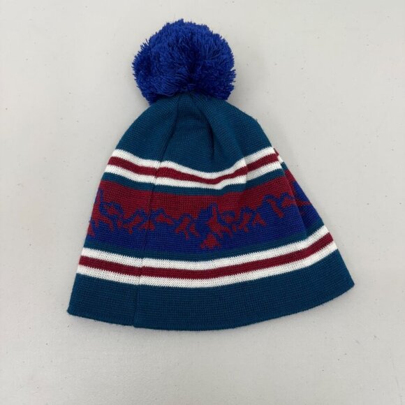 Stio Mountain Stripe Wool Blend Knit Pom Beanie Winter Hat Cap Adult Onesize - Picture 4 of 4